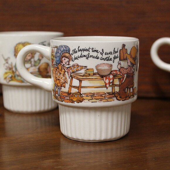 ☕ 3 VINTAGE MCCOY POTTERY * HAPPY TIMES * KIDS STACKING MUGS CUPS🌸 - Picture 12 of 16